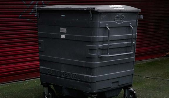 a grey 660l commercial bin